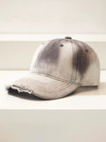 Distressed Gradient Cotton Denim Cap