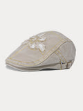 Unique Washed Ripped Denim Beret Hat