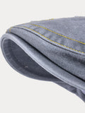 Unique Washed Ripped Denim Beret Hat
