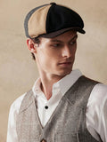 Vintage-Inspired Cotton Blend Newsboy Cap