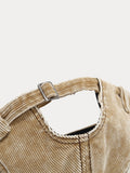 Retro Distressed Corduroy Brimless Hat