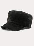 Casual Vintage Style Suede Army Caps
