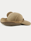 Outdoor Herringbone Ear Protection Warm Flat Cap