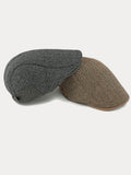 Outdoor Herringbone Ear Protection Warm Flat Cap
