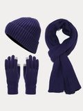 Color Matching Gloves Beanie Scarf 3 In 1 Set