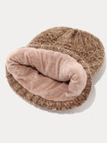 Two-Tone Knit Gloves Beanie Scarf 3-in-1 Set