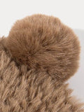Fuzzy Bear Ears Knitted Beanie Hat
