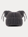 Unique Cats Ear Tassels Knit Beanie