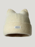 Fashion Plush Meowing Label Beanie