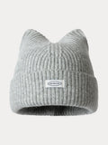 Fashion Plush Meowing Label Beanie