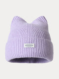 Fashion Plush Meowing Label Beanie