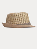 Stylish Woven Straw Fedora Hat
