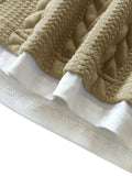 Cable Knit Faux Two-Piece Short Sleeve T-Shirt