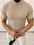 Solides Slim Fit Gym Strick-Tanktop