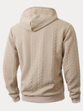 Casual 3D Embossed Zip-Up Hoodie
