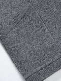 Solid Ribbed Knit Open Front Cardigan