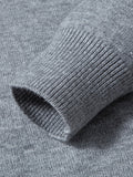 Double Collar Quarter-Zip Button Hooded Knit Pullover Sweater