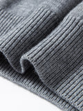 Double Collar Quarter-Zip Button Hooded Knit Pullover Sweater