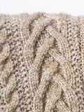 Cable Knit Full Zip Cardigan Sweater Vintage Stand Collar Jacket