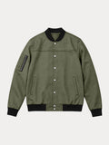 Vintage Faux Suede Baseball Bomber Jacket Snap Button Varsity Coat