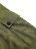 Casual Waffle Henley Shirt Military Cargo Pullover