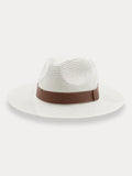 Classic Flat Brim Beach Hat Hat coofandy White F(56-58) 