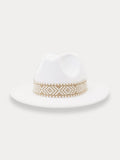 Fedora Hat with Removable Band Hat coofandy White F(56-58) 