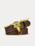 Vintage Western Cowboy PU Belt Belt coofandy Brown S (105cm) 