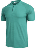 Short Sleeve Collarless Golf Polo Shirts (US Only) Polos Coofandy&