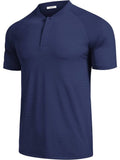 Short Sleeve Collarless Golf Polo Shirts (US Only) Polos Coofandy&