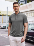 Short Sleeve Collarless Golf Polo Shirts (US Only) Polos Coofandy&