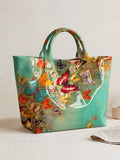 Tropical Palm & Floral Print Tote Bag