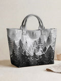World Map & Scenic Landscape Tote Bag