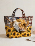 Patriotic American Flag Print Tote