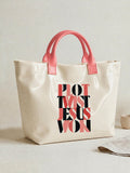 Encouragement Slogan Print Tote Bag