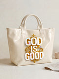 Christian Bible Verse Slogan Print Tote Bag
