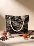 Haunted House Halloween Quilted Tote Bag