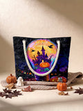 Haunted House Halloween Quilted Tote Bag