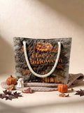 Vintage Spooky Halloween Quilted Tote Bag