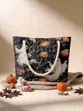 Vintage Spooky Halloween Quilted Tote Bag