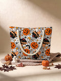 Vintage Spooky Halloween Quilted Tote Bag