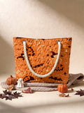 Vintage Spooky Halloween Quilted Tote Bag
