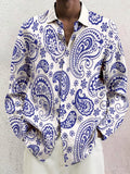 Soft Floral Cotton Linen Shirt Shirts coofandy PAT10 S 