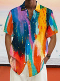Graffiti Painted Cotton Linen Shirt Shirts coofandystore PAT6 S 