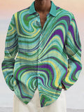 Abstract Graphic Cotton Linen Shirt Shirts coofandystore PAT2 S 