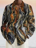 Abstract Graphic Cotton Linen Shirt Shirts coofandystore PAT7 S 