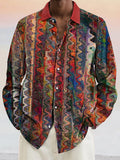 Vintage Printed Cotton Linen Shirt Shirts coofandystore PAT5 S 