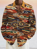 Vintage Printed Cotton Linen Shirt Shirts coofandystore PAT6 S 