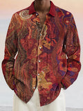 Vintage Printed Cotton Linen Shirt Shirts coofandystore PAT7 S 