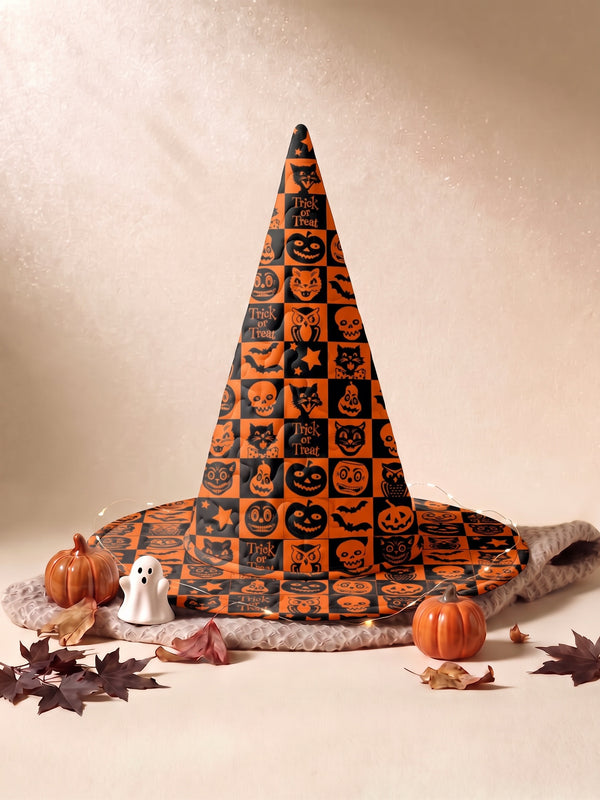 Pumpkin Patch Halloween Quilted Witch Hat